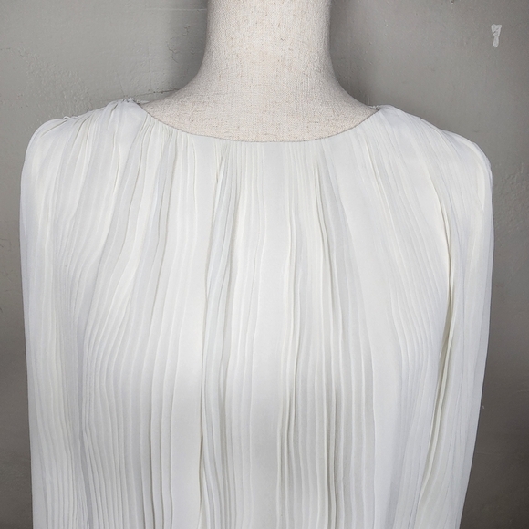 Ted Baker Macenzi Cream Pleated Long Sleeve Blouse Size 8 - Picture 4 of 9